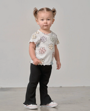 LITTLE BIPSY - Ribbed Lettuce Trim Tee | Daisy Dream