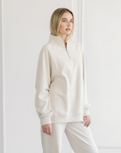BRUNETTE THE LABEL - Not Your Boyfriend's Half Zip | Oatmeal
