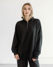 BRUNETTE THE LABEL - Not Your Boyfriend's Half Zip | Vintage Black