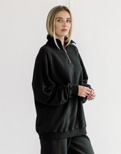 BRUNETTE THE LABEL - Not Your Boyfriend's Half Zip | Vintage Black