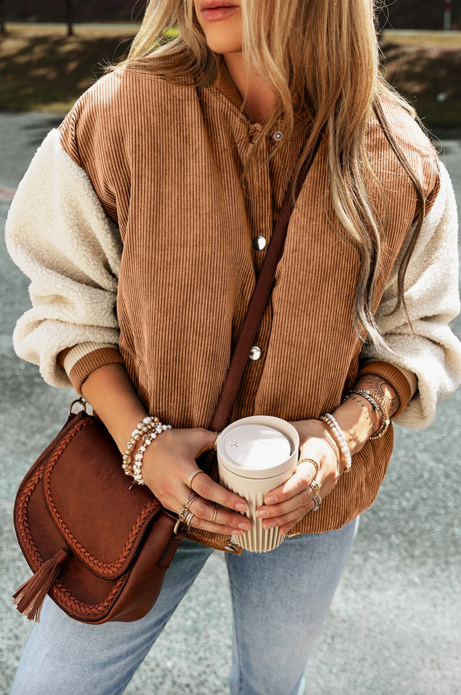 MINI CITIZEN - Custom Corduroy Fleece Button-Up Bomber Jacket | Buckskin