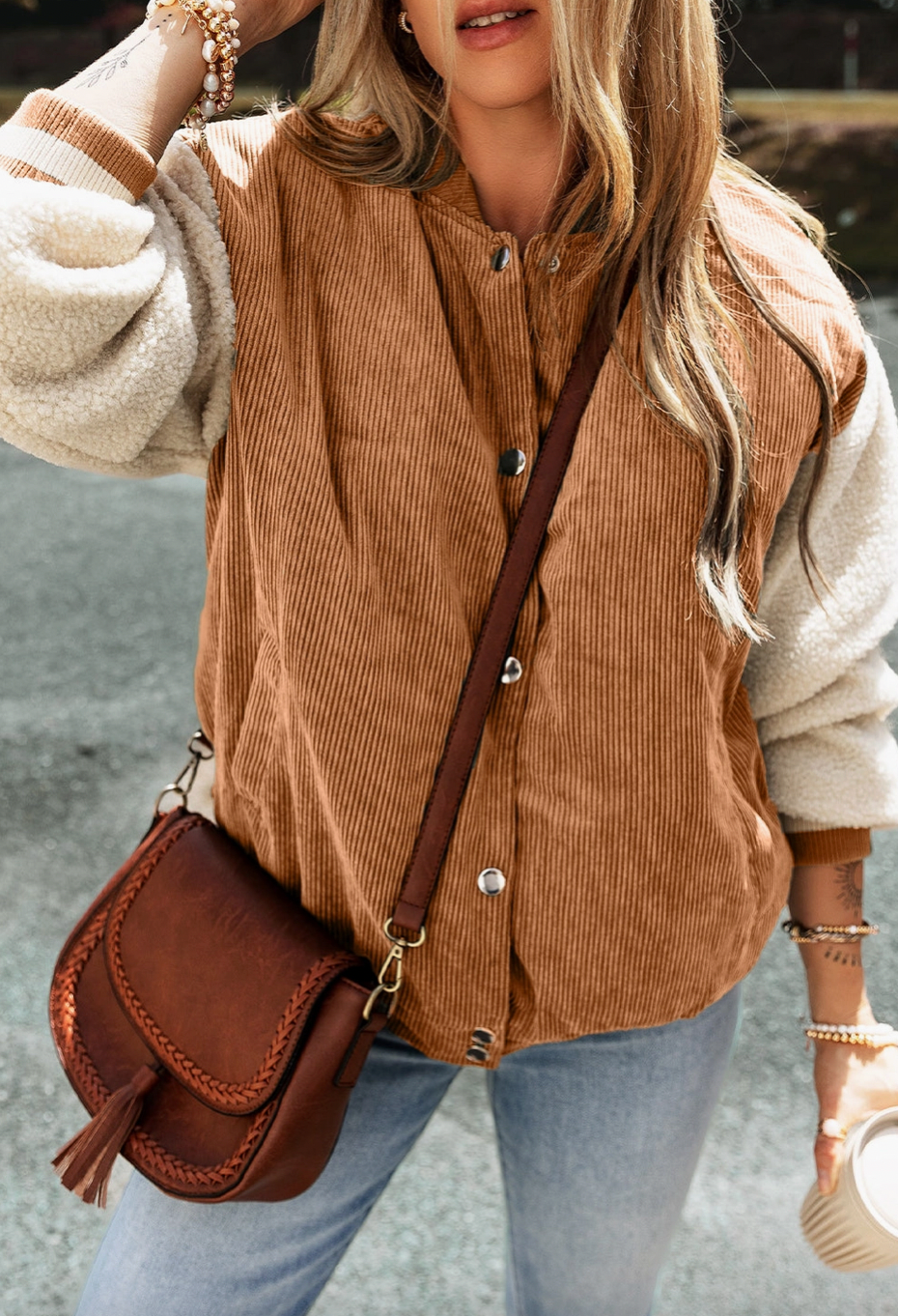 MINI CITIZEN - Custom Corduroy Fleece Button-Up Bomber Jacket | Buckskin