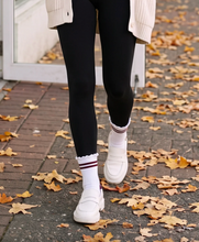 PRIV - Stripe Ruffle Top Socks | Wine