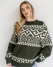 BRUNETTE THE LABEL - Fair Isle Knit Sweater | Olive