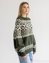 BRUNETTE THE LABEL - Fair Isle Knit Sweater | Olive