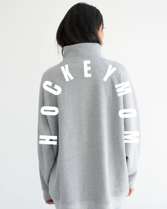 BRUNETTE THE LABEL - Not Your BF's Half Zip | HOCKEY MOM x Mini Citizen (grey)
