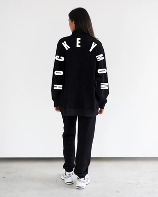 BRUNETTE THE LABEL - Not Your BF's Half Zip | HOCKEY MOM x Mini Citizen (black)