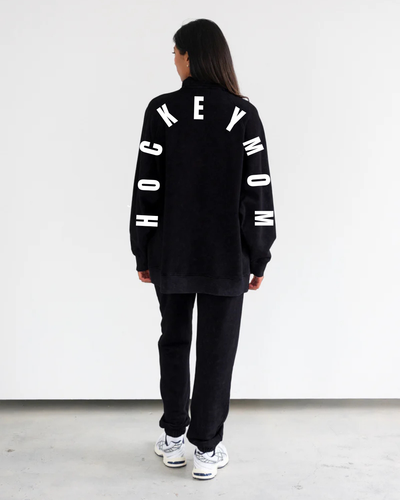 BRUNETTE THE LABEL - Not Your BF's Half Zip | HOCKEY MOM x Mini Citizen (black)