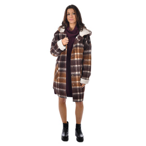 RD STYLE - Sherpa Lined Shacket | Brown Plaid
