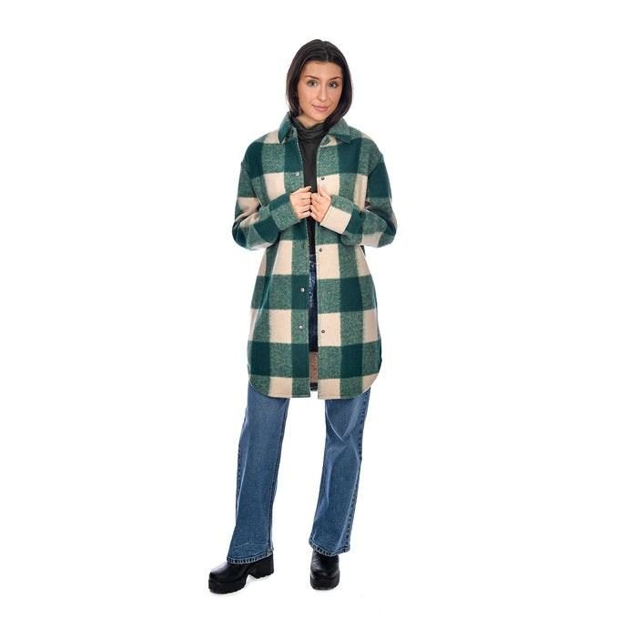 RD STYLE - Ladies Woven Coat | Green Plaid