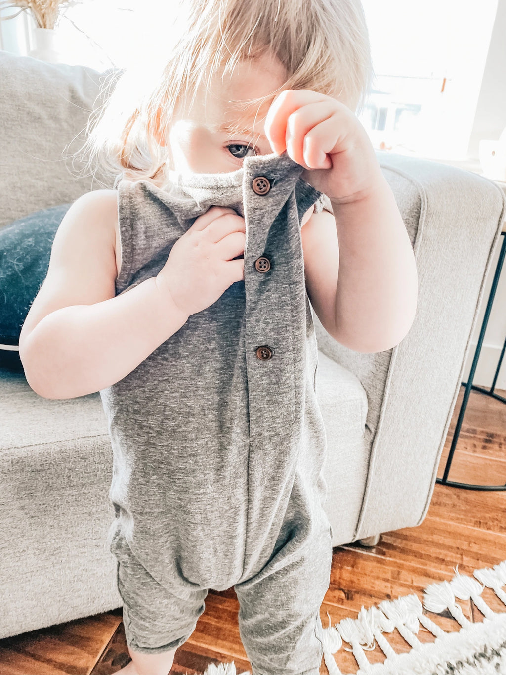 LITTLE ROWE - Frankie Romper | Cloud