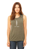 MINI CITIZEN - "Live Simply" Ladies Flowy Scoop Muscle Tank | Camp Line