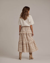 RYLEE & CRU - Ladies' Ruffle Midi Skirt | Putty Plaid