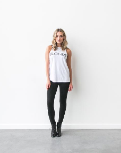 BRUNETTE THE LABEL - The CREW NECK Tank | White
