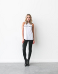 BRUNETTE THE LABEL - The CREW NECK Tank | White