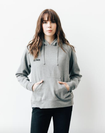 BRUNETTE THE LABEL - The BLONDE Middle Sister Chainstitch Hoodie | Heather Grey