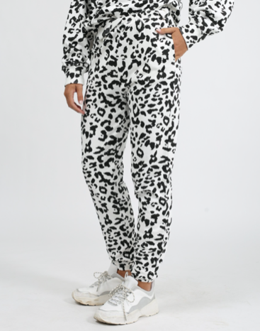 BRUNETTE THE LABEL - The SNOW LEOPARD Best Friend Jogger | Black & Cream