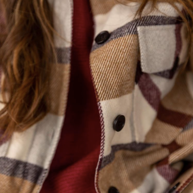 RD STYLE - Ladies Woven Coat | Beige Plaid