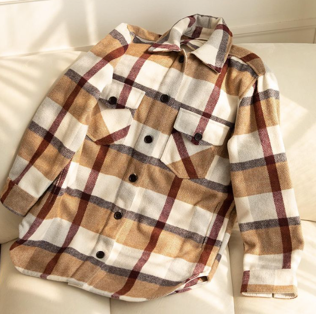 RD STYLE - Ladies Woven Coat | Beige Plaid