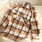 RD STYLE - Ladies Woven Coat | Beige Plaid