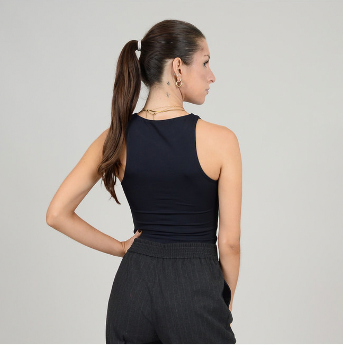 RD STYLE - Roxanna Crewneck Bodysuit | Black