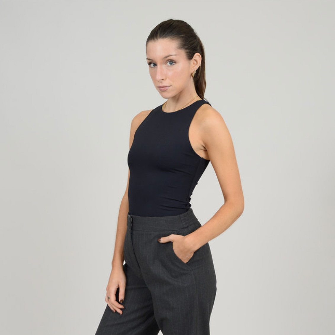 RD STYLE - Roxanna Crewneck Bodysuit | Black