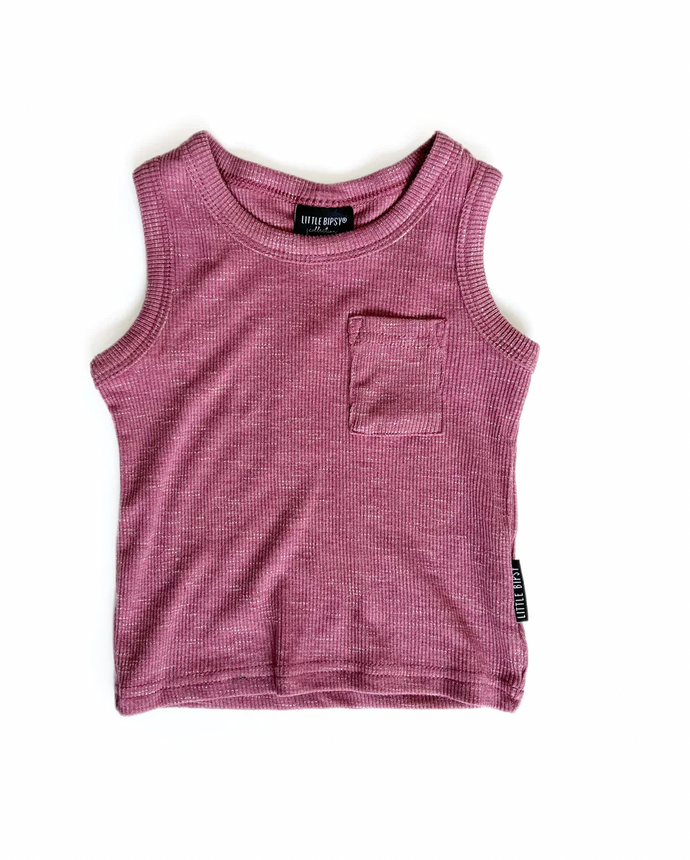 LITTLE BIPSY - Ribbed Tank | Hibiscus