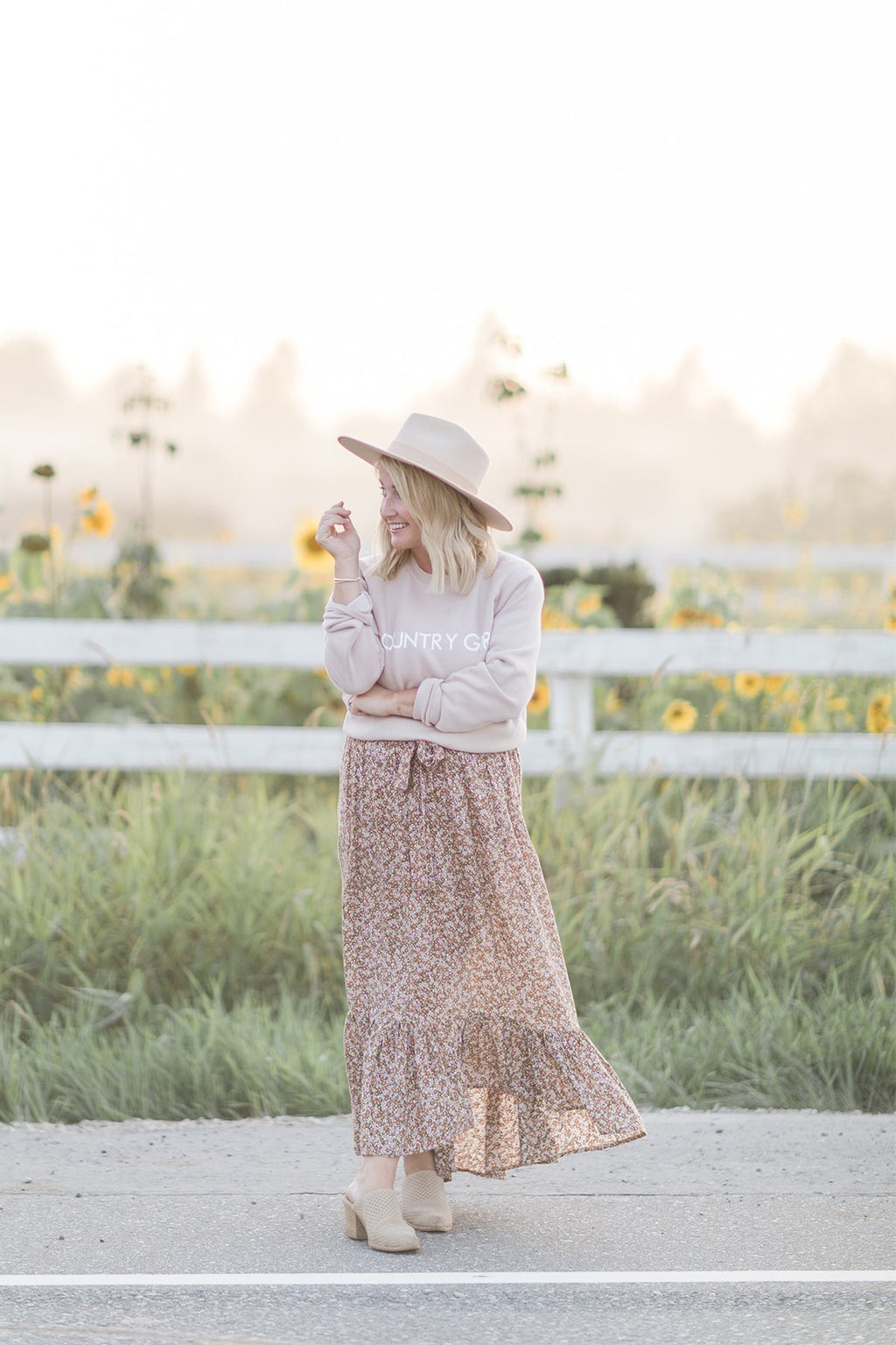 BRUNETTE THE LABEL - The "COUNTRY GIRL" Classic Crew by Monika Hibbs | Toasted Almond