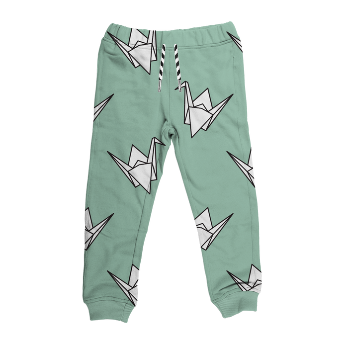 WHISTLE & FLUTE - Bamboo Drawstring Joggers | Allover Paper Cranes