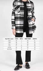 BRUNETTE THE LABEL - Plaid Shirt Jacket | Black & White